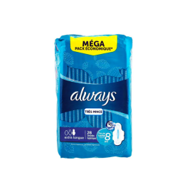 Always Ultra Extra Long 28s pack with ultra-thin and highly absorbent pads.