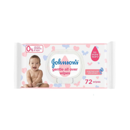 JOHNSON'S Baby Wipes Gentle All Over 72P pack, soft and gentle wipes for cleaning baby’s delicate skin.