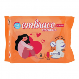 EMBRACE ESSENTIAL ULTRA THIN EXTRA LONG 8PADS