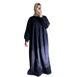 Güzel Fleece Frock Dress Navy Blue