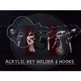 Acrylic Key Shaped Key Ring Holder 6 Holes