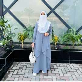 Serene Classic Abaya - Light Grey