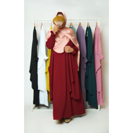 Serene Classic Abaya-Maroon Cherry