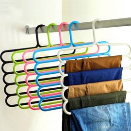 New Multi Purpose Clothes Hanger 5 Layers Pants Hanger Cloth Rack Multi-Layer Storage Scarf Tie Space-Saving Clothes Hanger