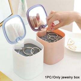 Modern 360 Rotating 4 Layered Jewelry Box Organizer with Mirror