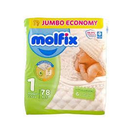 MOLFIX DIAPER NO-1 NEWBORN 2-5KG 78PCS