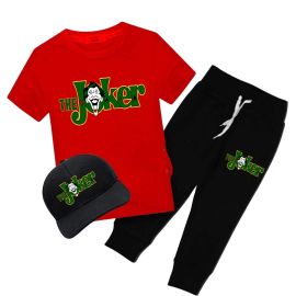 JBi Kid Collection Printed Red joker 3 in 1 Tracksuite Shirt Trouser Cap