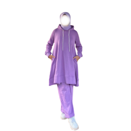 Dahlia Fleece Co-Ord Set in Lavender, a cozy and stylish outfit for casual wear or lounging.