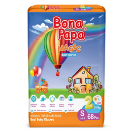 BONA PAPA MAGIC BABY DIAPERS SMALL 68PCS