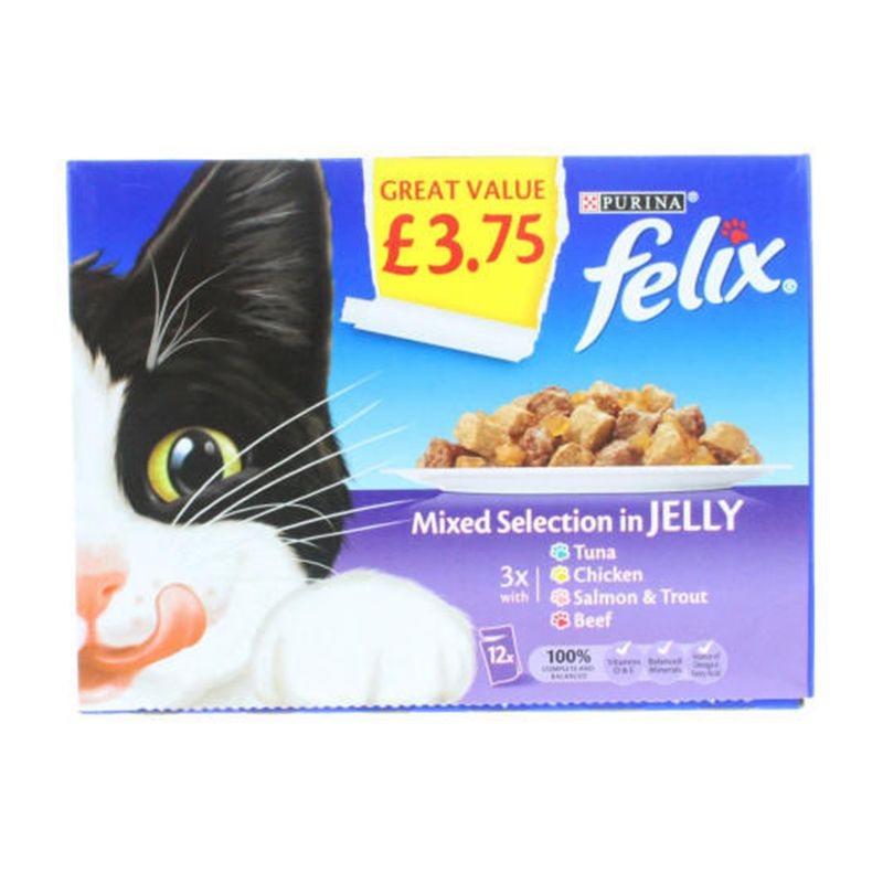 Felix Cat Food Pouch Mixed Selection In Jelly 3x12(100 Gm)(68123)