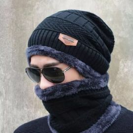 Beanies Cap Pack of 2 Winter Hat Neck Muffler
