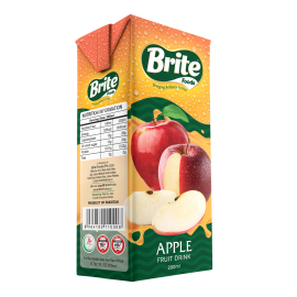 Brite Food Apple Juice 200ml Tetra Pack