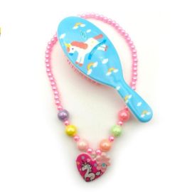 Kids Necklace L.Pink With Sky Blue H.Brush