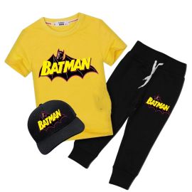 JBi Kid Collection Printed Yellow Batman 3 in 1 Tracksuite Shirt Trouser Cap