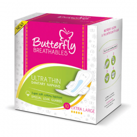 BUTTERFLY BREATHABLES SANITARY NAPKINS 10S XL B10