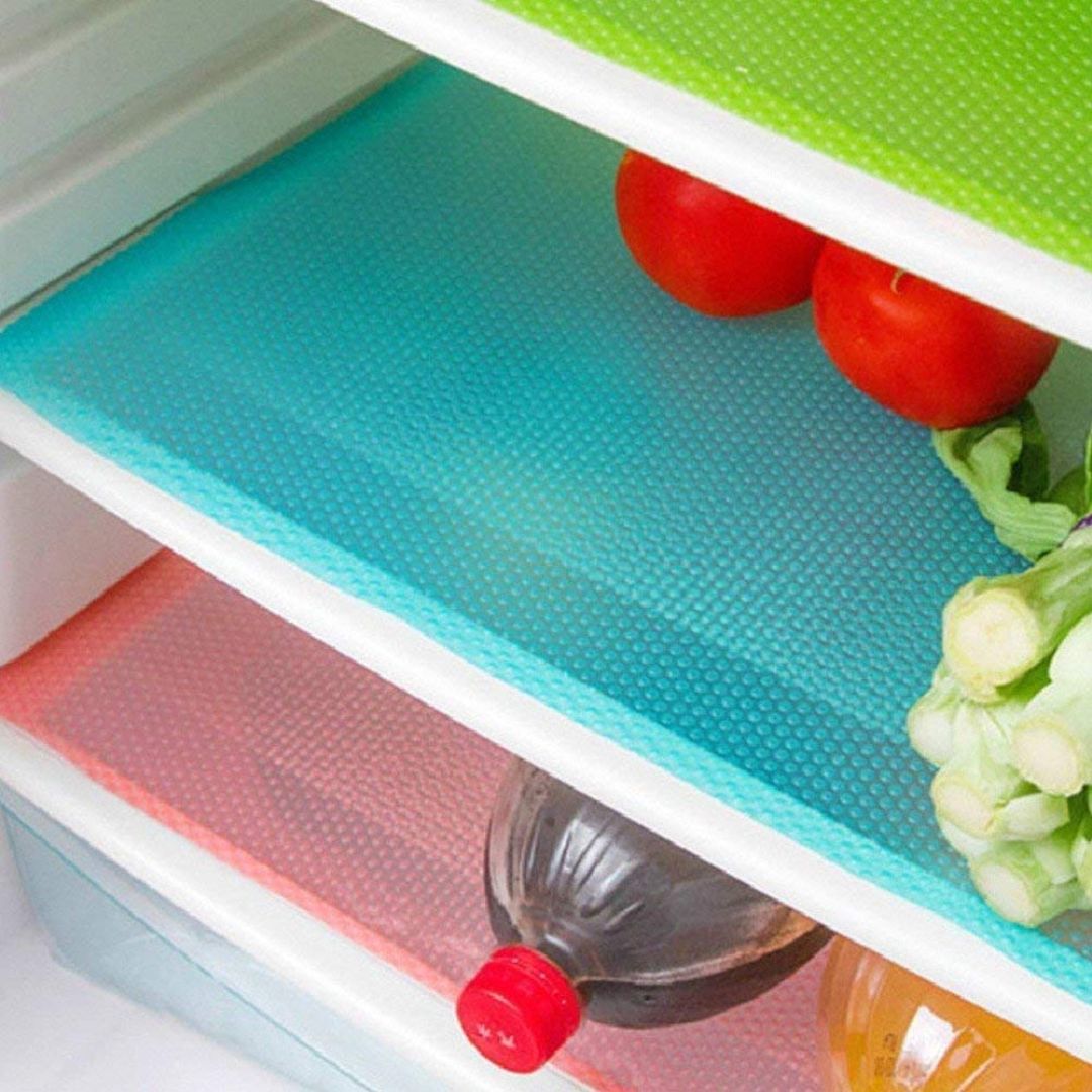 4 Pc Refrigerator Pad Washable Fridge Mats 