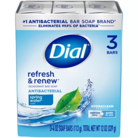 DIAL SOAP 3 4OZ BAR PACK SPRING WATER