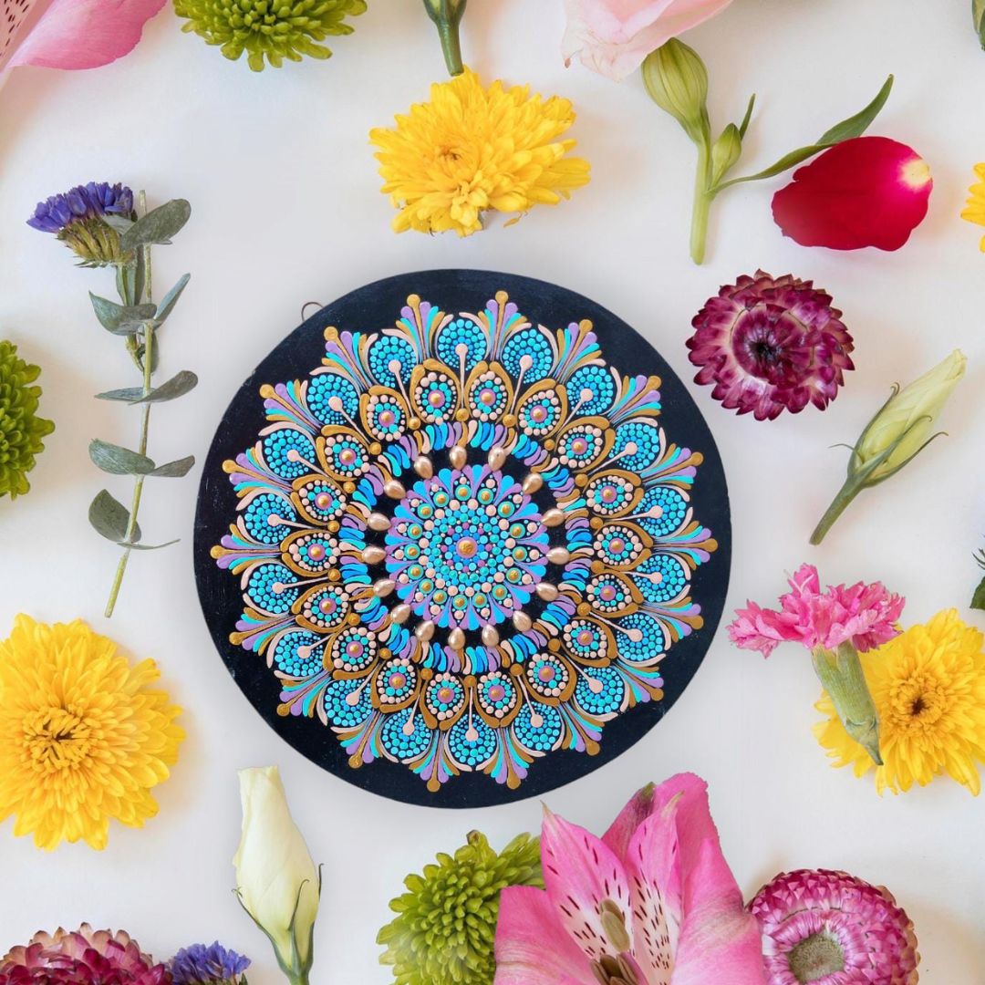 Dot Mandala Artwork With Acrylic Paints