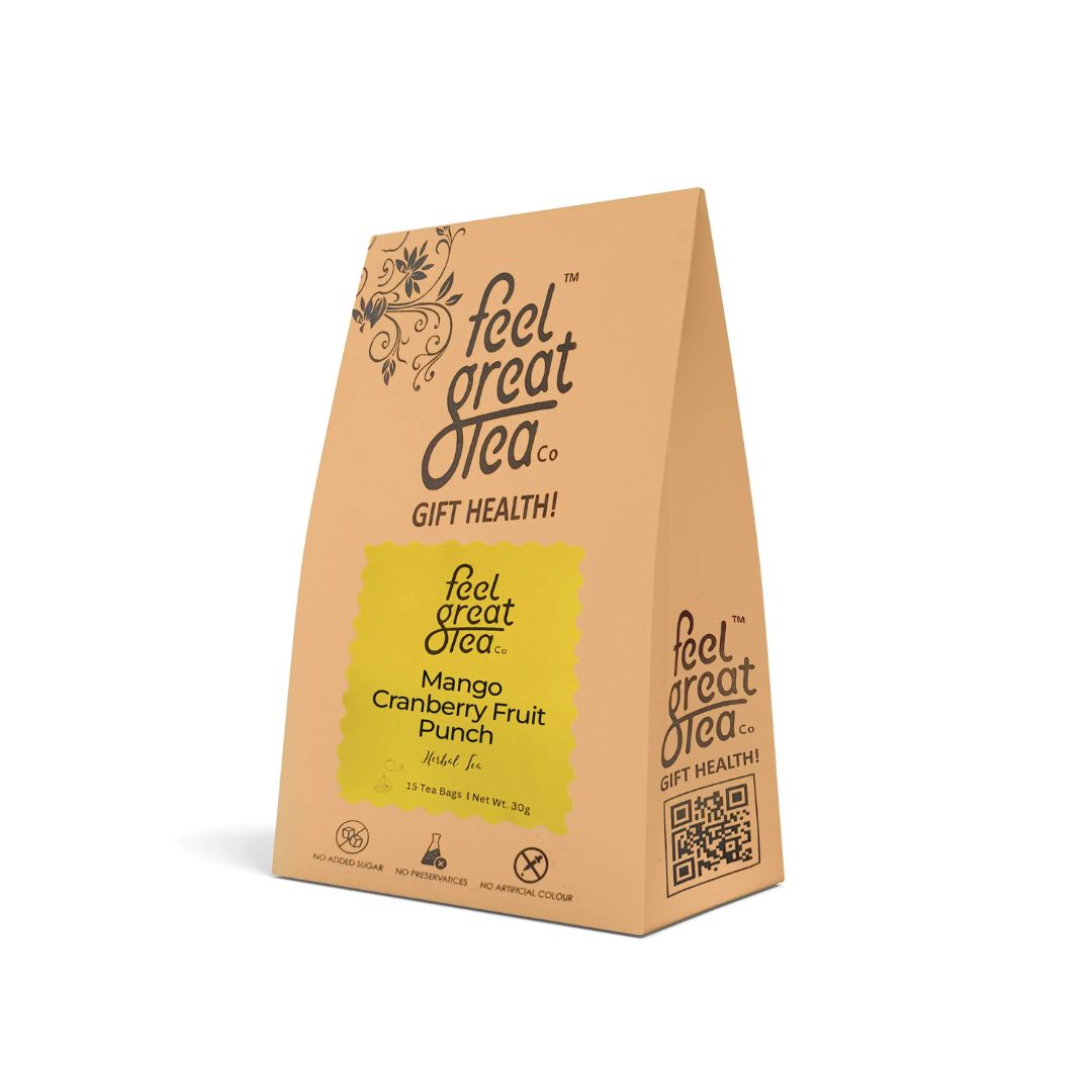 Mango Cranberry Fruit Punch Tea, 50g of Tea Bag by Feel Great Tea