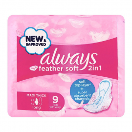 ALWAYS FEATHER SOFT 2IN1 MAXI THICK LONG  9PADS