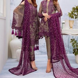 Heavy Embroidered NET Suit With Net Heavy Dupatta