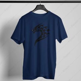 Mens T-Shirt Round Neck Dragon-A4 (Permanent Print)