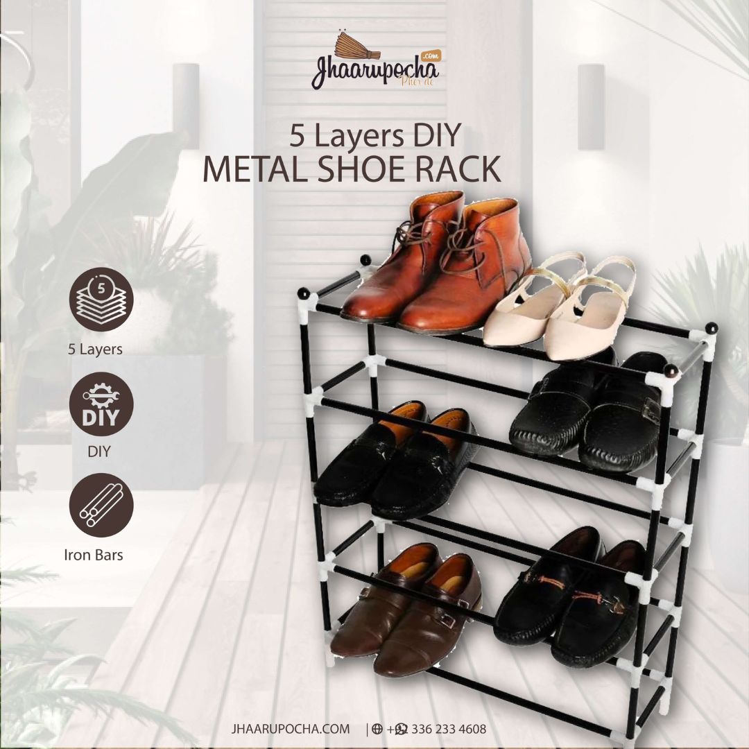 5 Layers DIY Metal Shoe Rack