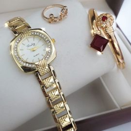 Reverly Ladies Jewellery Watch With Bangle & Ring