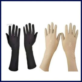 Ladies Black and Skin Color Long Hijab Gloves for Women Muslim 