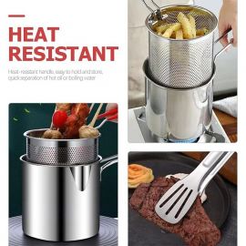 Mini Deep Frying Pot with Strainer Basket