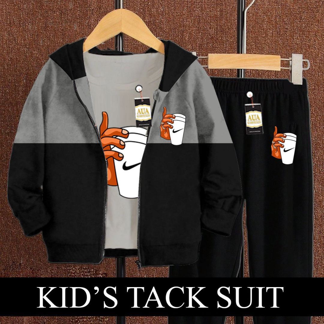 New Winter Collection For Kids Pack Of Three  Zipper T-Shirt & Trouser