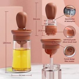 Oil Control Silicone Brush & Transparent Glass Container Bottle