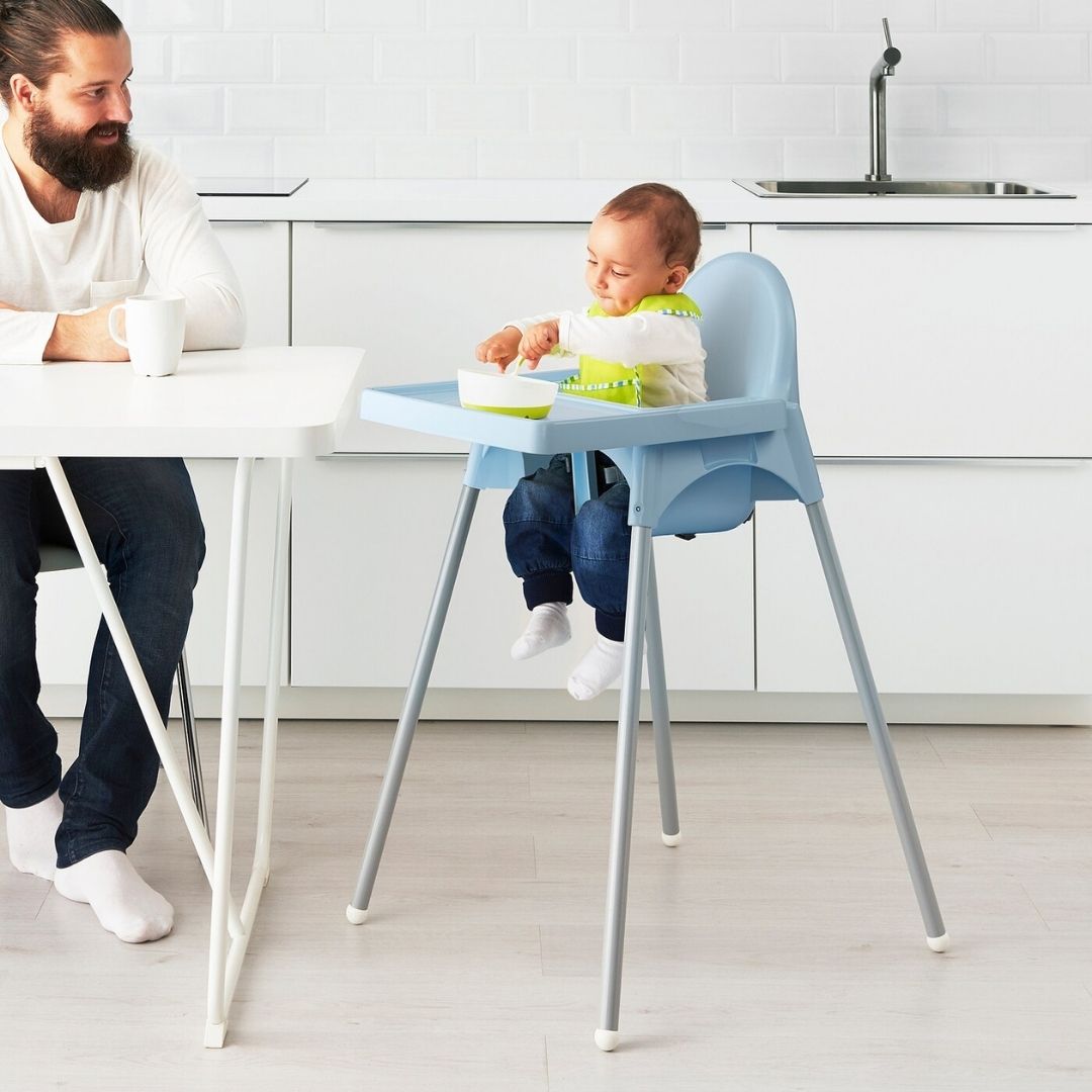 ANTILOP Highchair With Tray – Light Blue