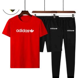 AUA GARMENTS  EXCLUSIVE SUMMER TRACK SUIT Red Adidas 3 IN 1 T SHIRT+TROUSER+SHORT  