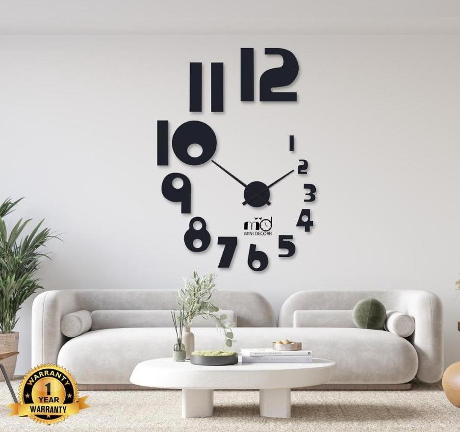 Beautiful big to small digital wood wall clock 