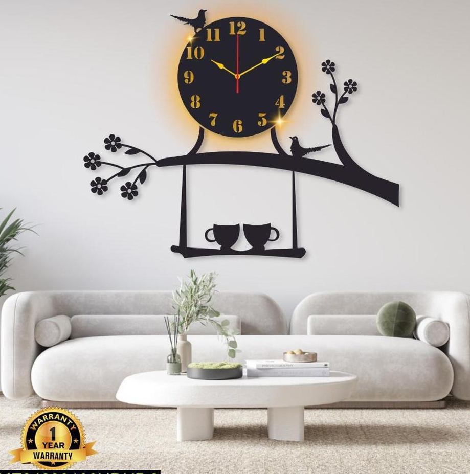 Beautiful Bird design laminated Wall clock with backlight 