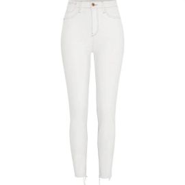 Skinny slim fit denim jeans cotton white