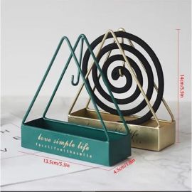 Triangular Shape Mosquito Repellent Incense Rack Mosquito Coil Holder With Tray Creative Iron Mosquito