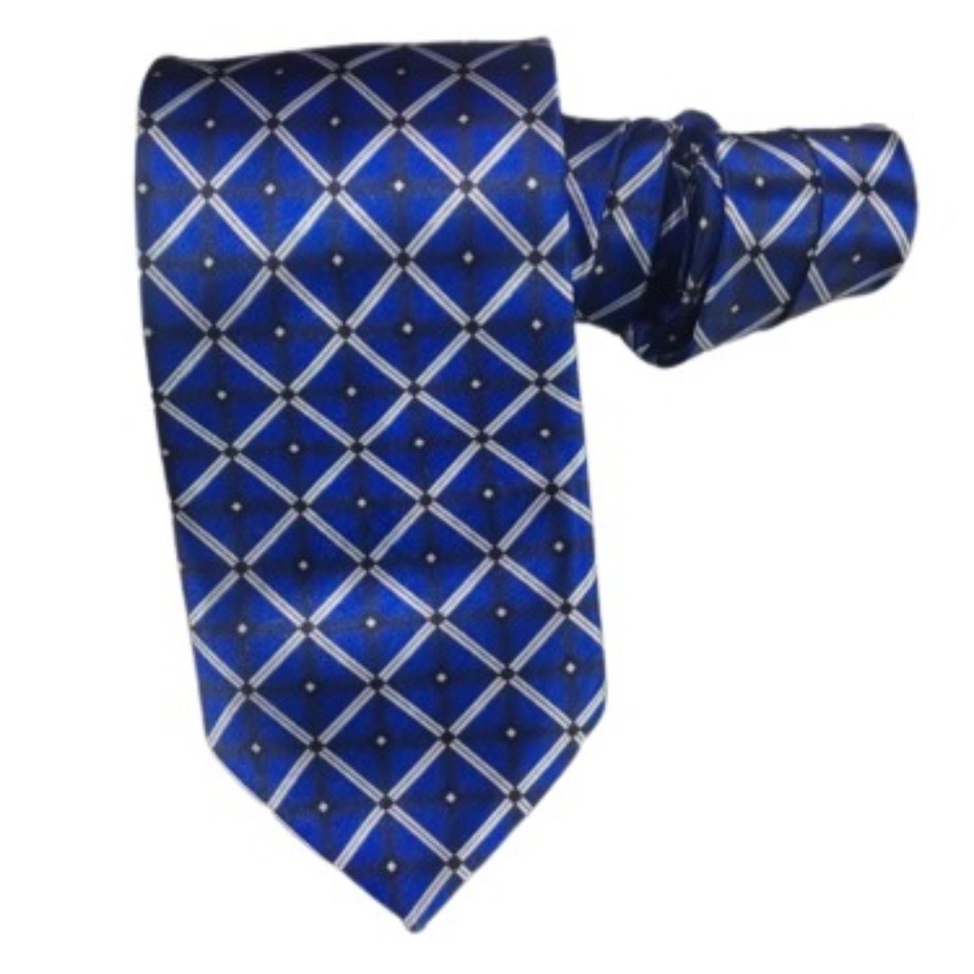 ROYAL BLUE CHECK TIE