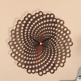 Wall Clock Spiral Wood 