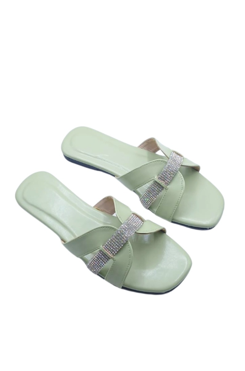 Fancy Slippers For Girl (Sea Green) 