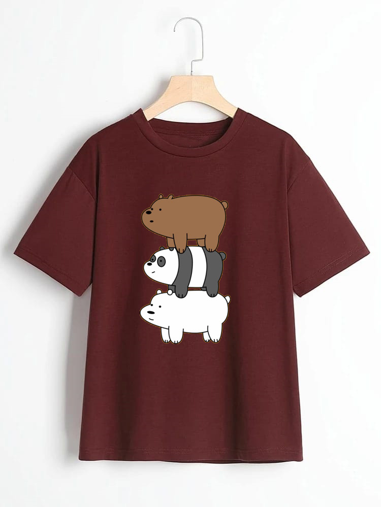 Printed Unisex T-Shirts (Maroon)