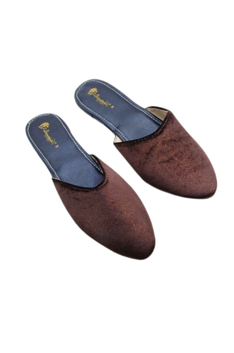 Fancy Slippers For Girl's (Brown.) 