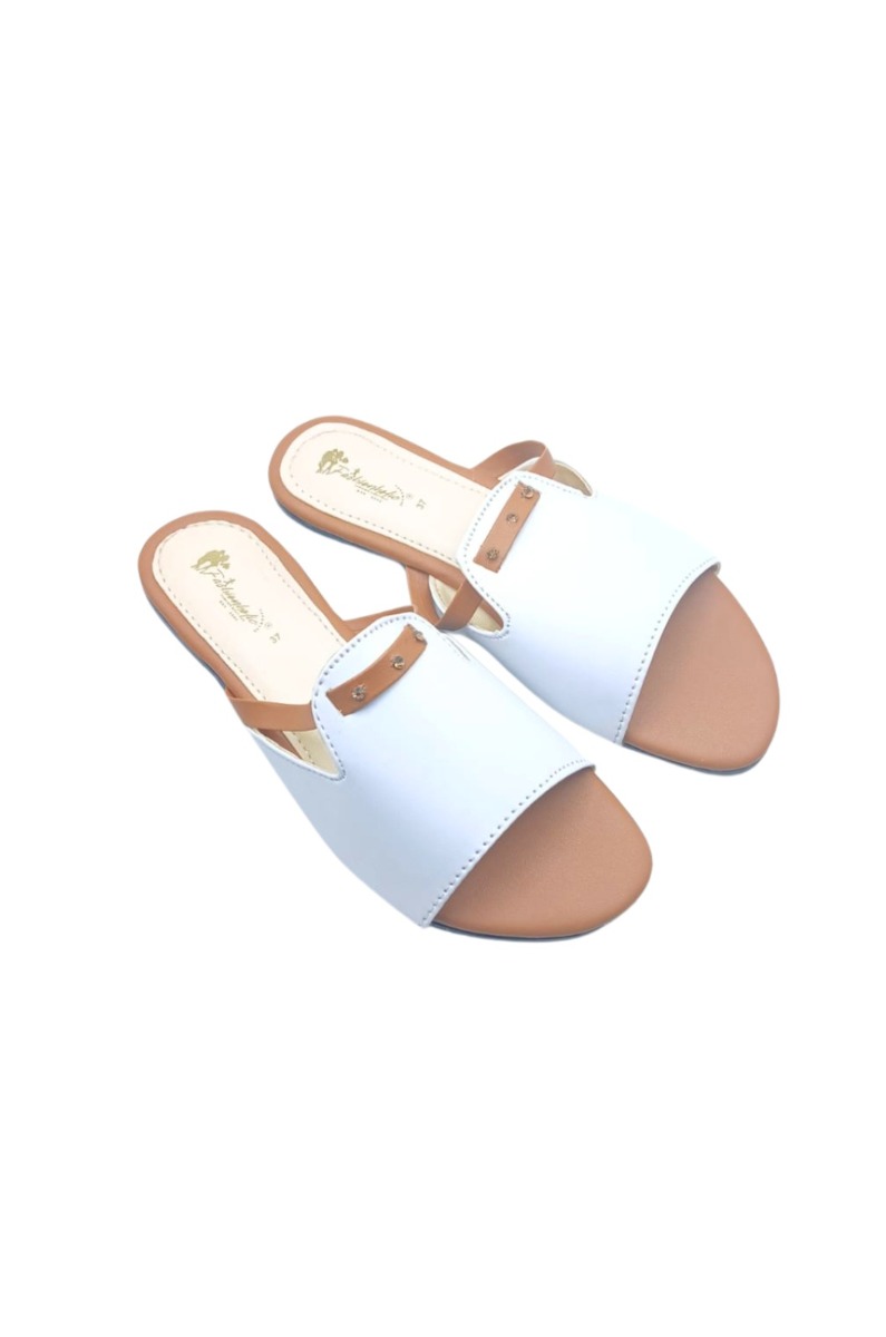 Fancy Slippers For Girl's (White1) 