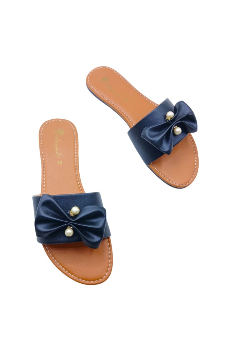 Fancy Slippers For Girl's (Balck&Brown)