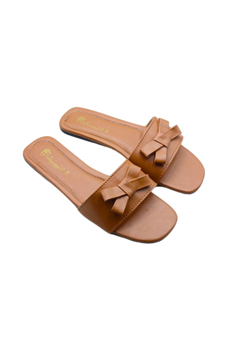 Fancy Slippers For Girl's (Brown1)