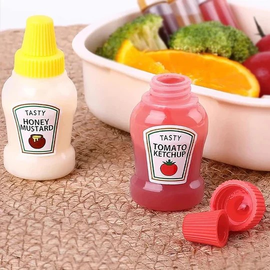 Mini Plastic Squeeze Bottle Pack Of 2