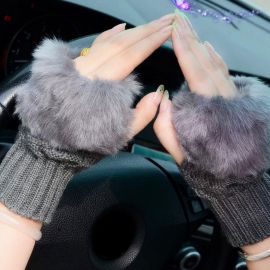Winter Rabbit Fur Gloves For Women