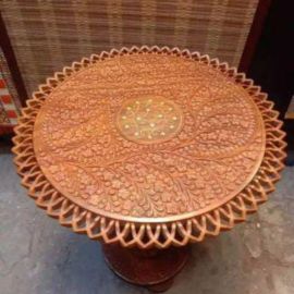 Wooden Carving Coffee Table 18 Inches