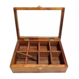 Wooden masala box with spoon